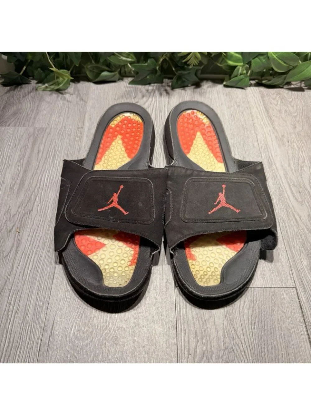 Jordan Hydro Slides Retro 6 Infrared Mens Size 13 Slippers 630752-060 Black